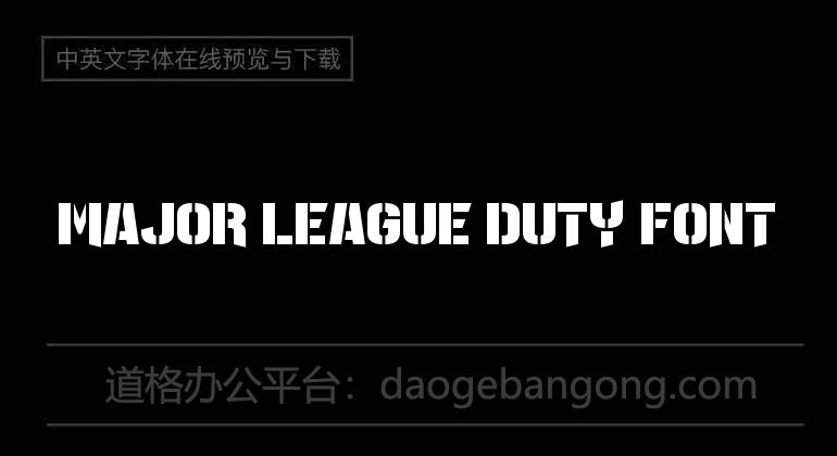 Major League Duty Font