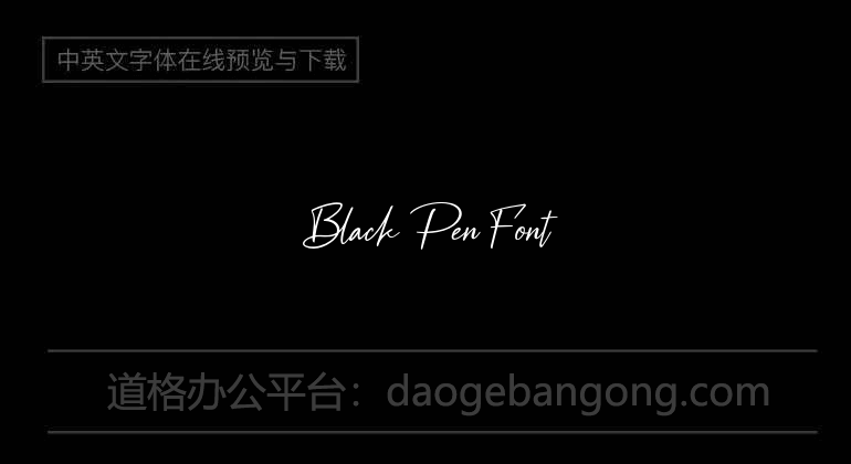 Black Pen Font