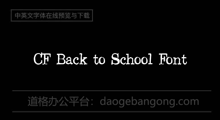 CF Back to School Font