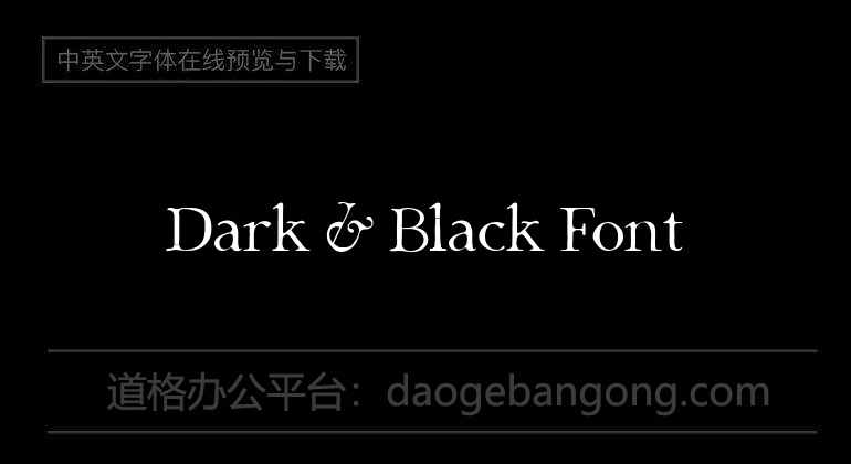 Dark & Black Font