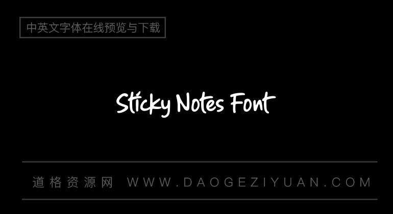 Sticky Notes Font