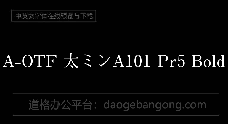 A-OTF 太ミンA101 Pr5 Bold