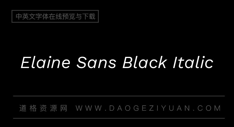Elaine Sans Black Italic
