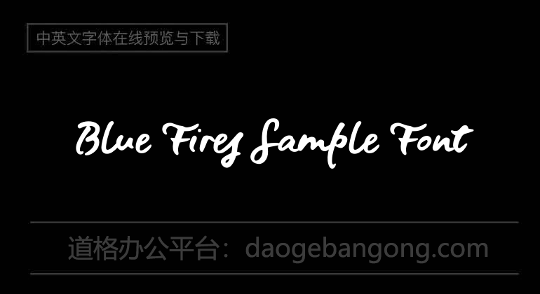 Blue Fires Sample Font