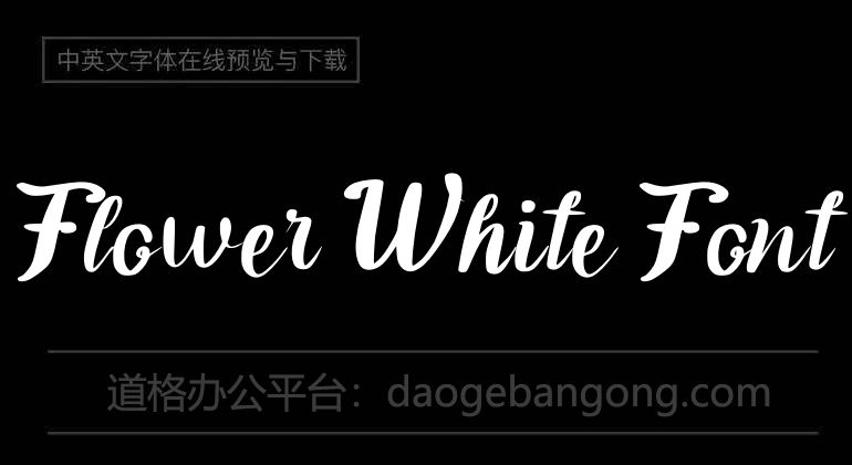 Flower White Font