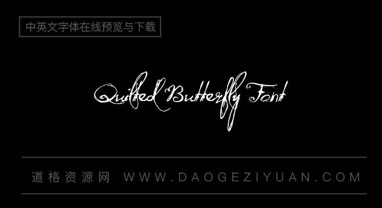quilted butterfly font-英文字体免费字体下载大全-道格资源