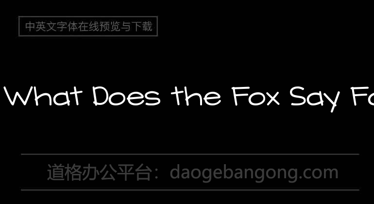 KG What Does the Fox Say Font