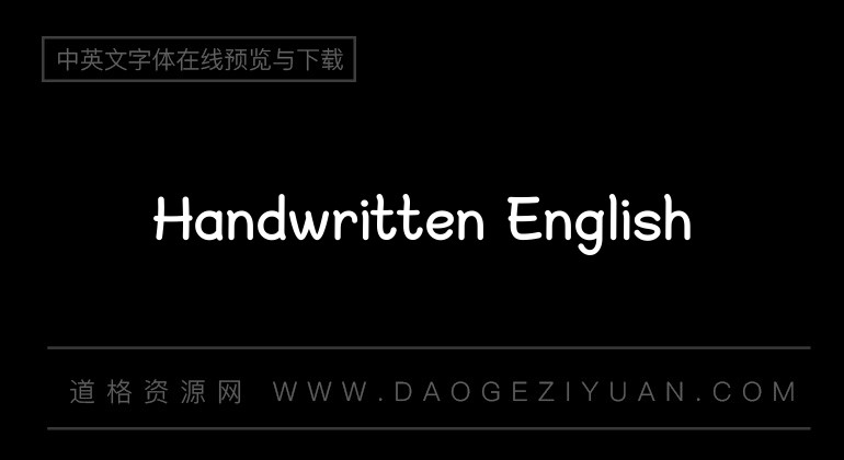 Handwritten English
