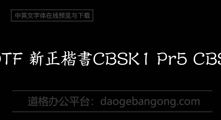 A-OTF 新正楷書CBSK1 Pr5 CBSK1