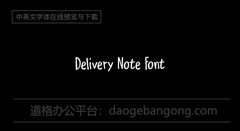 Delivery Note Font