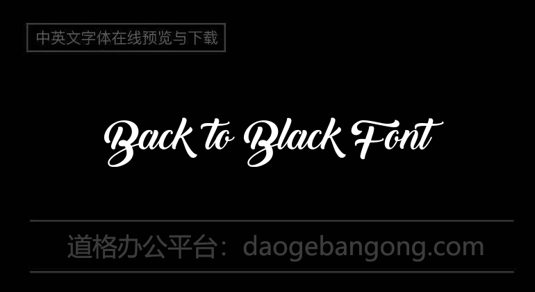 Back to Black Font