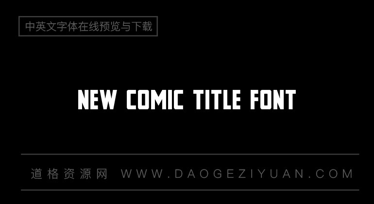 New Comic Title Font