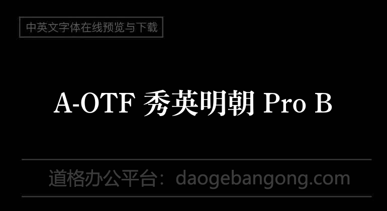 A-OTF 秀英明朝 Pro B