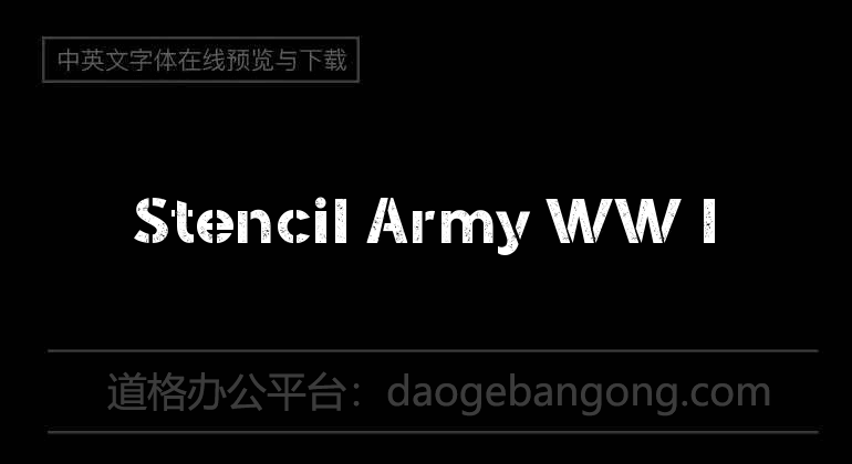 Stencil Army WW I