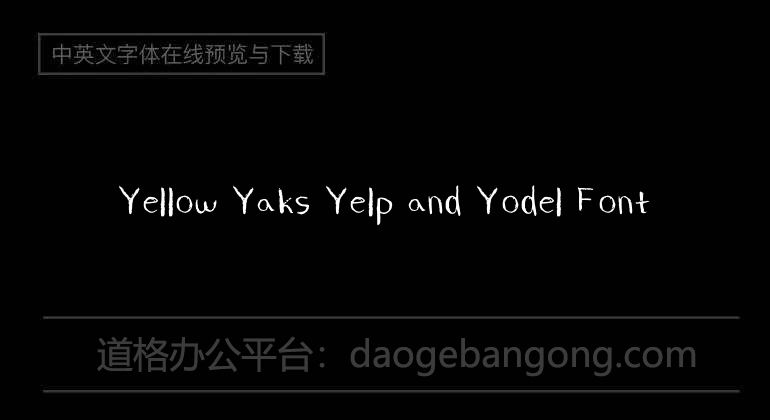 Yellow Yaks Yelp and Yodel Font