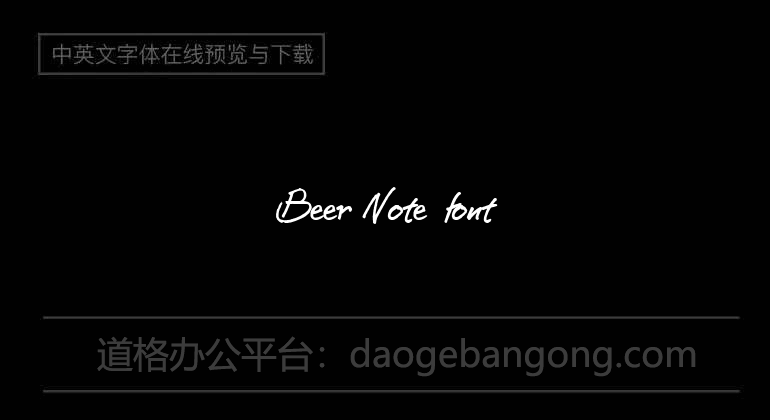 BEER NOTE  Font