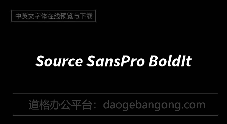 Source SansPro BoldIt