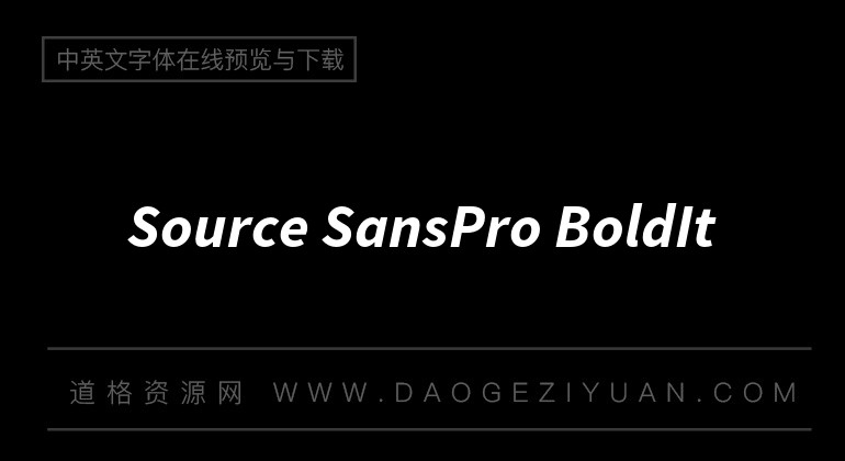 Source SansPro BoldIt
