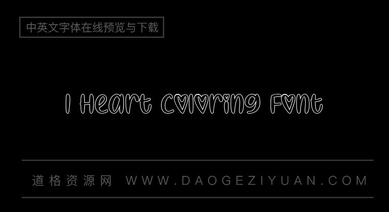 I Heart Coloring Font