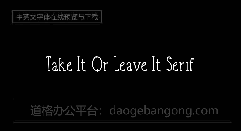 Take It Or Leave It Serif