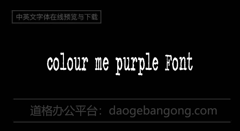 colour me purple Font