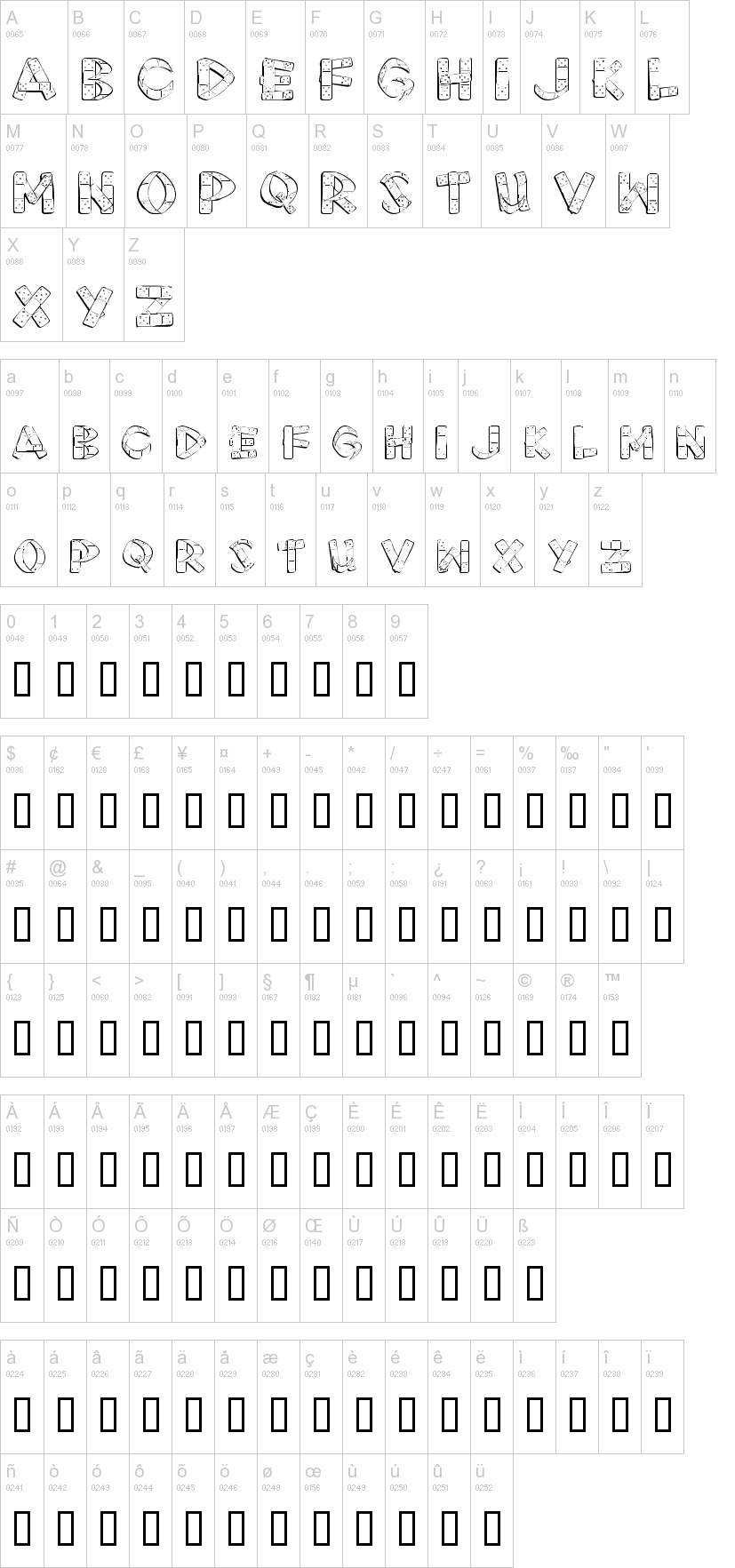 First Aid字符映射图