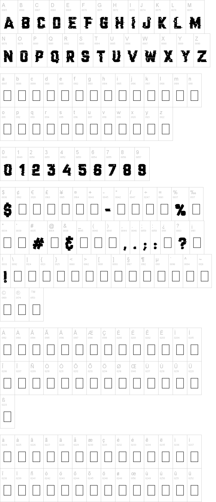 Cracked Code字符映射图