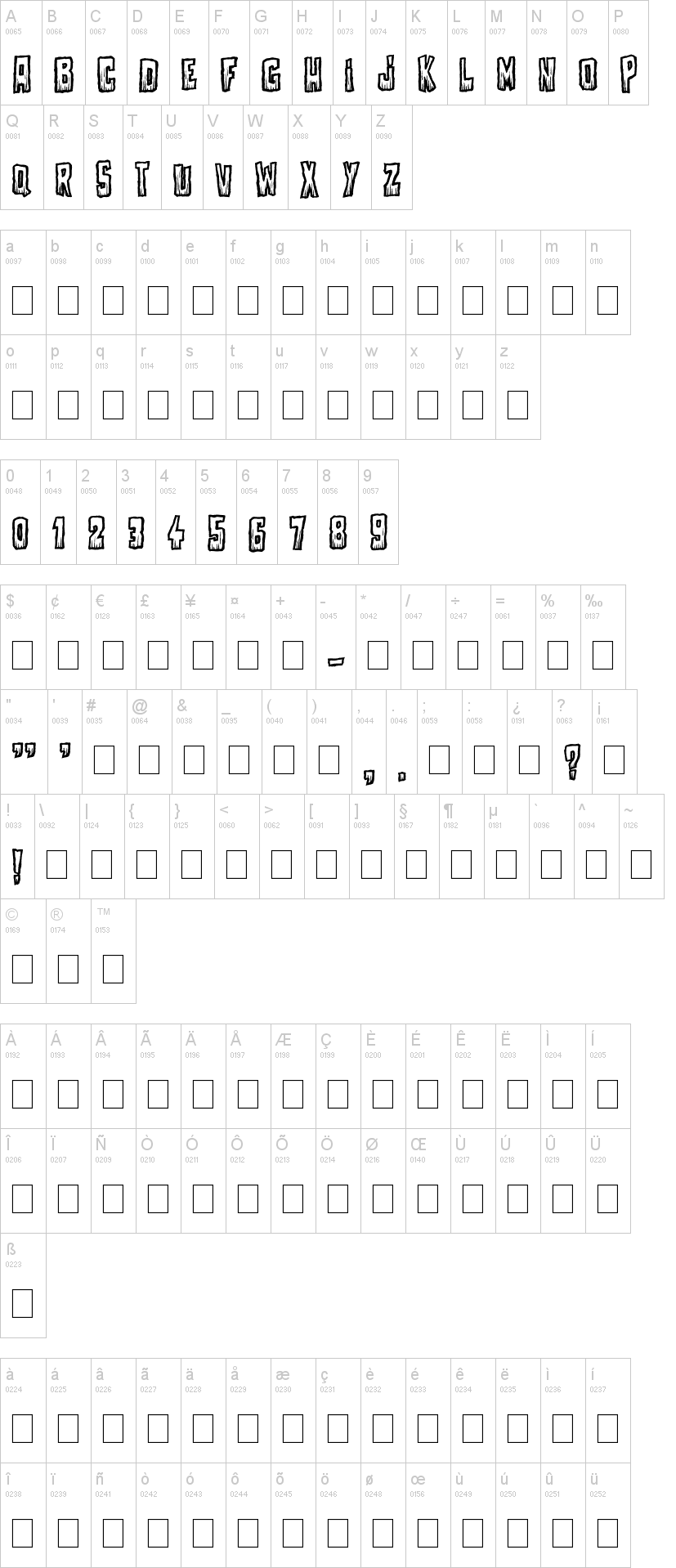 Come With Us字符映射图
