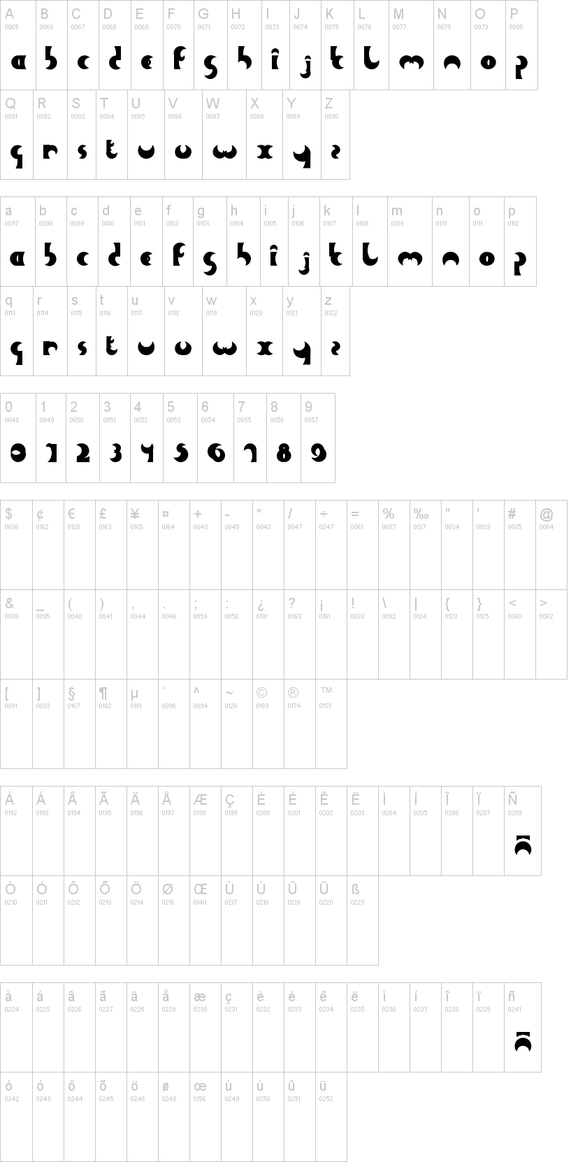 Heavy Moon A字符映射图
