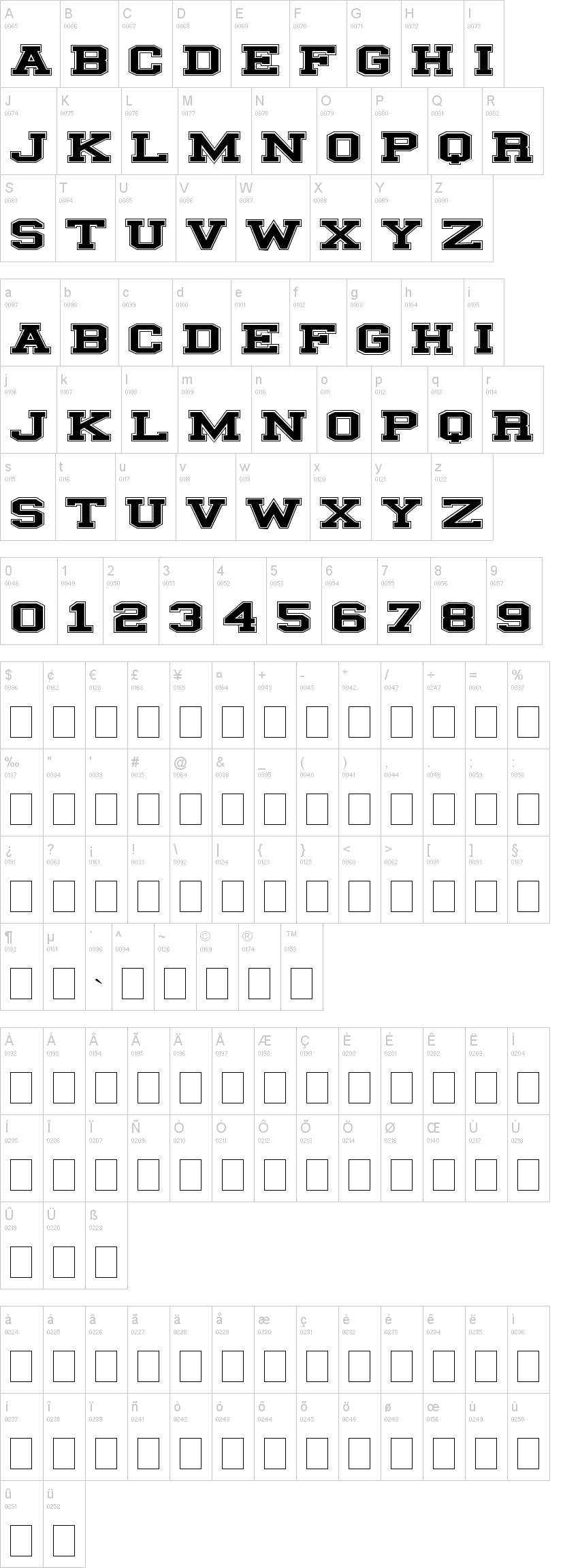 Illinois Block字符映射图