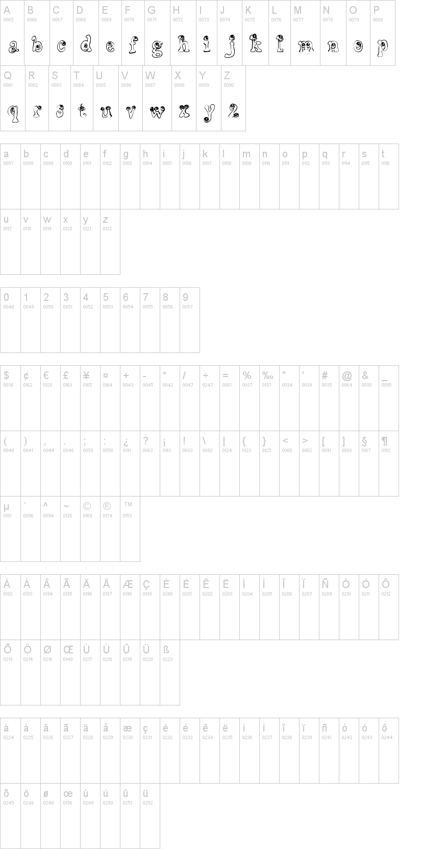 CF Little Monsters字符映射图