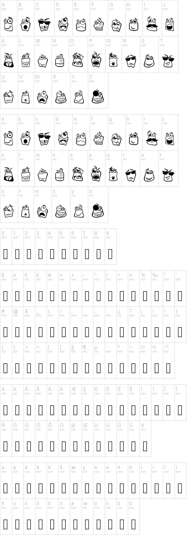 Alin Square Emoji字符映射图