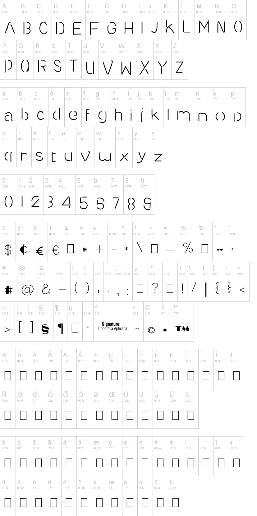 Sequence Light字符映射图