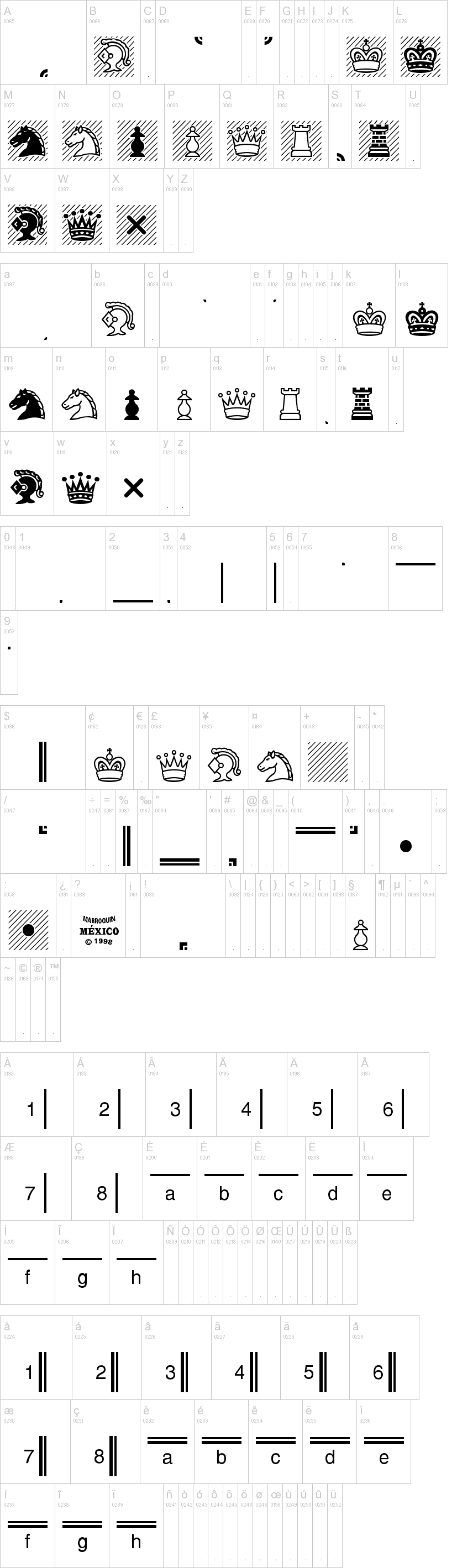 Chess Condal字符映射图