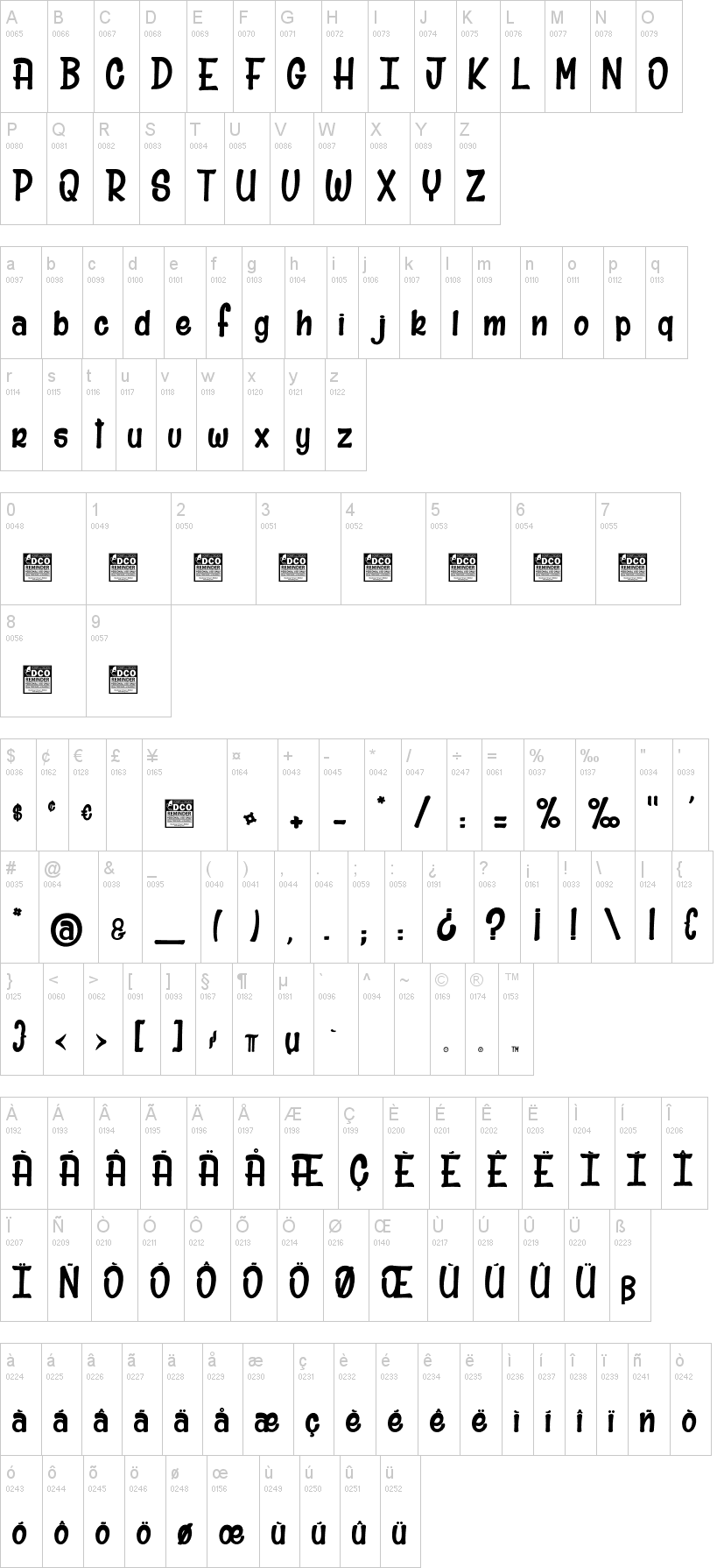 Mr Sunshine字符映射图