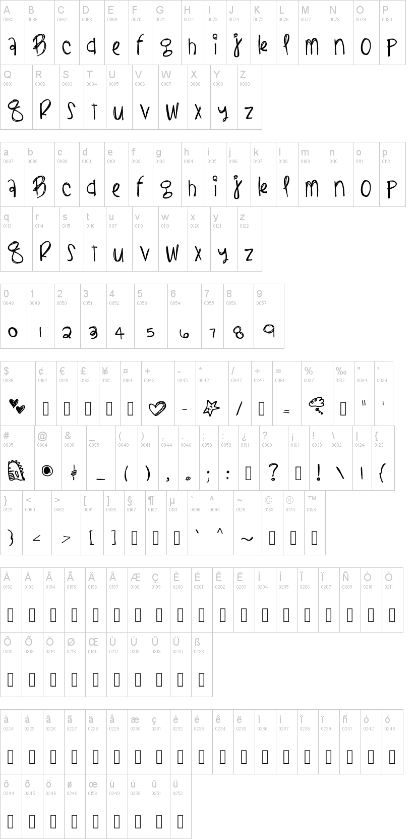 Black Lightning字符映射图