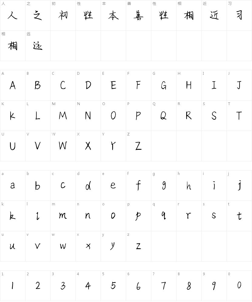 妙笔生花字符映射图