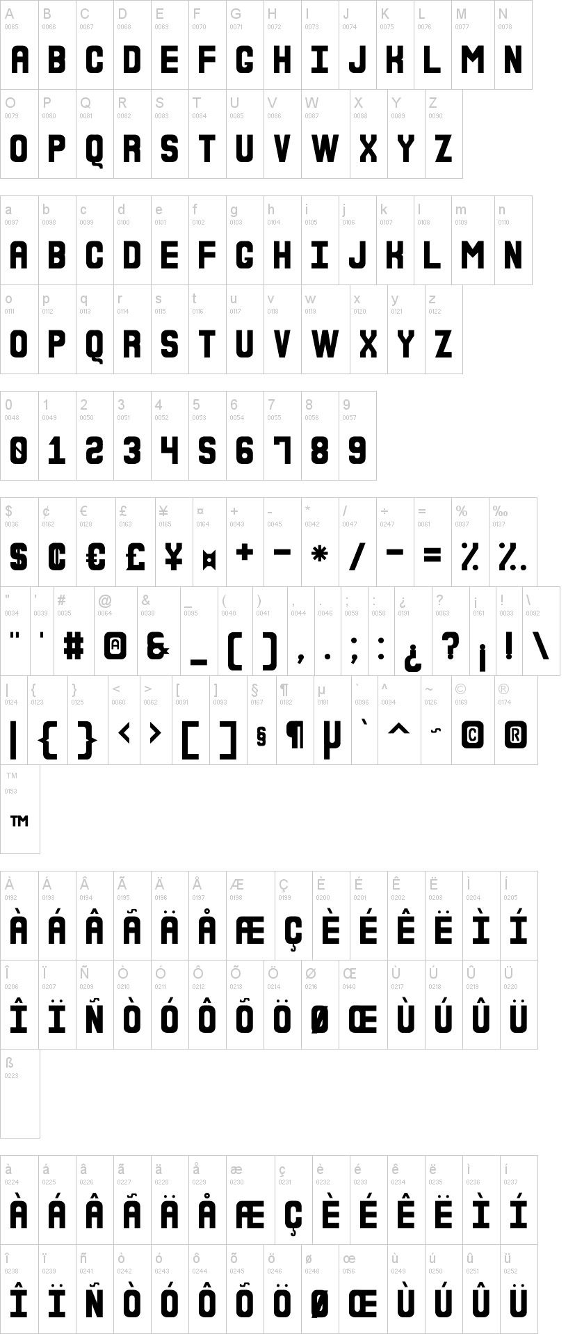 The Inbox St字符映射图