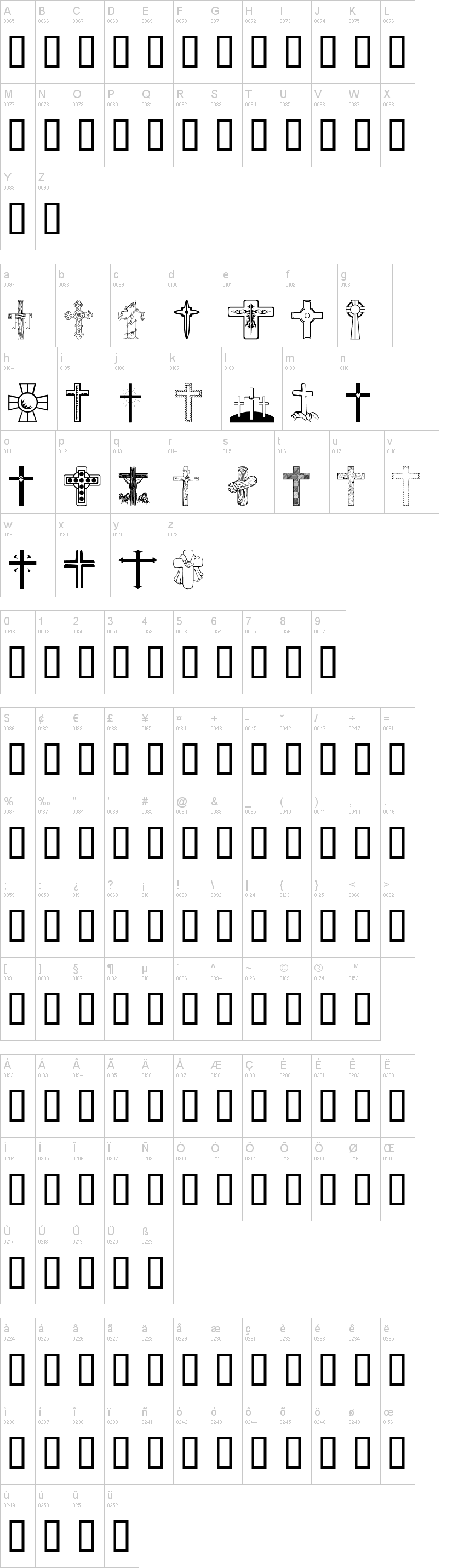 WM Crosses 1字符映射图