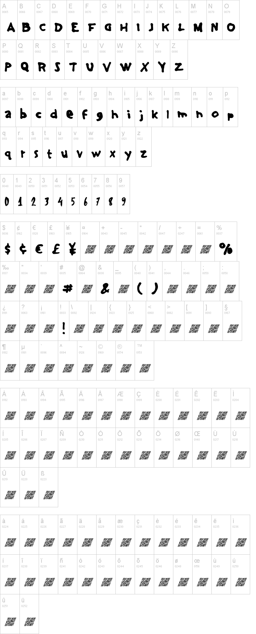 Thinking Academic DT字符映射图
