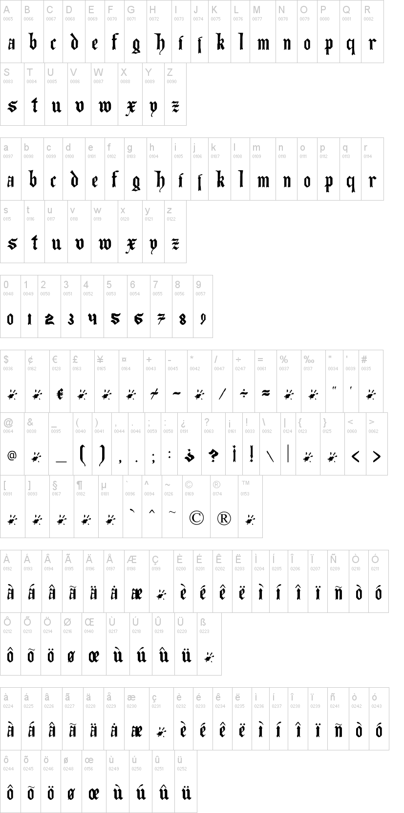 The Art of Illuminating字符映射图