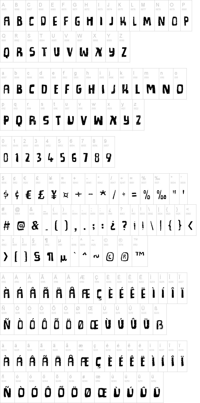 Spiced Cheese字符映射图
