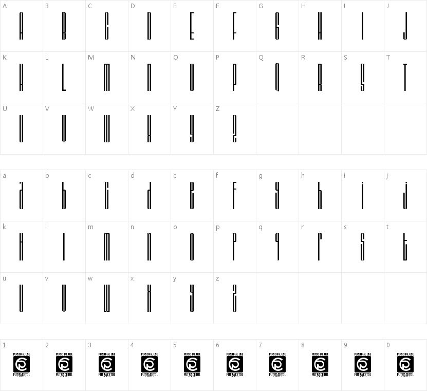 BARSTRIP Ultra Condensed字符映射图