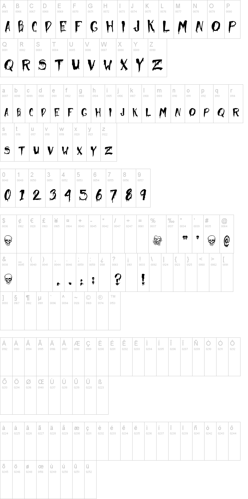 Halloween Too字符映射图