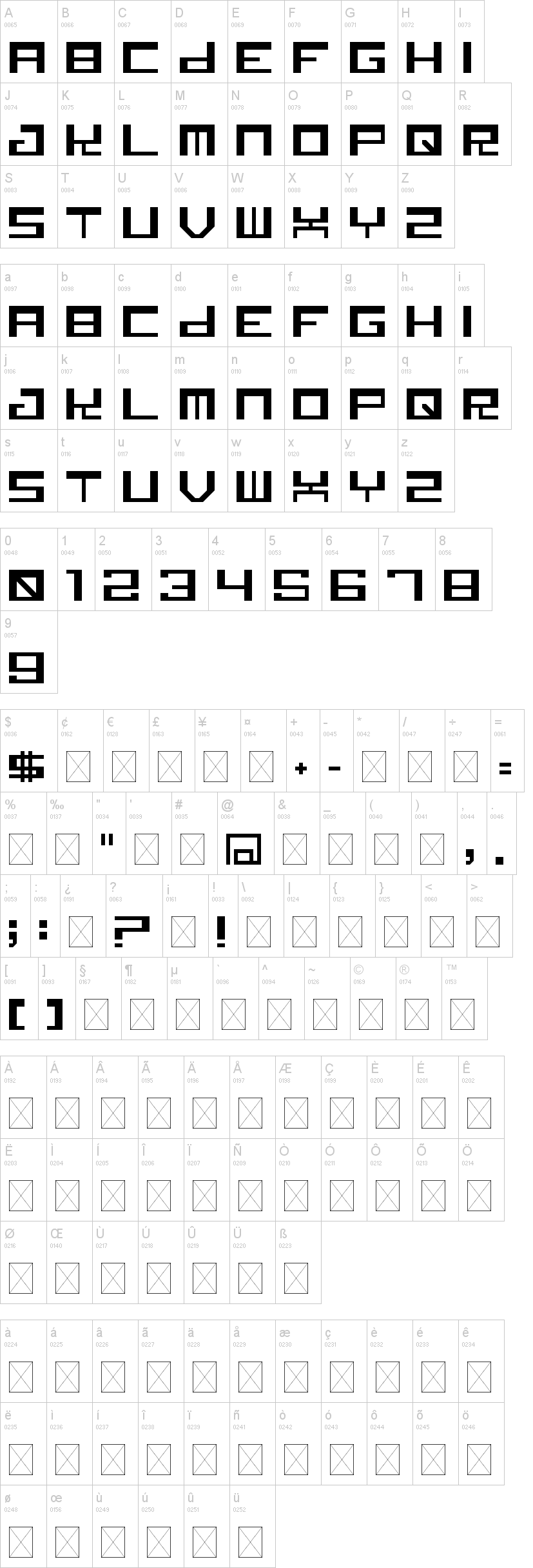 Canid字符映射图