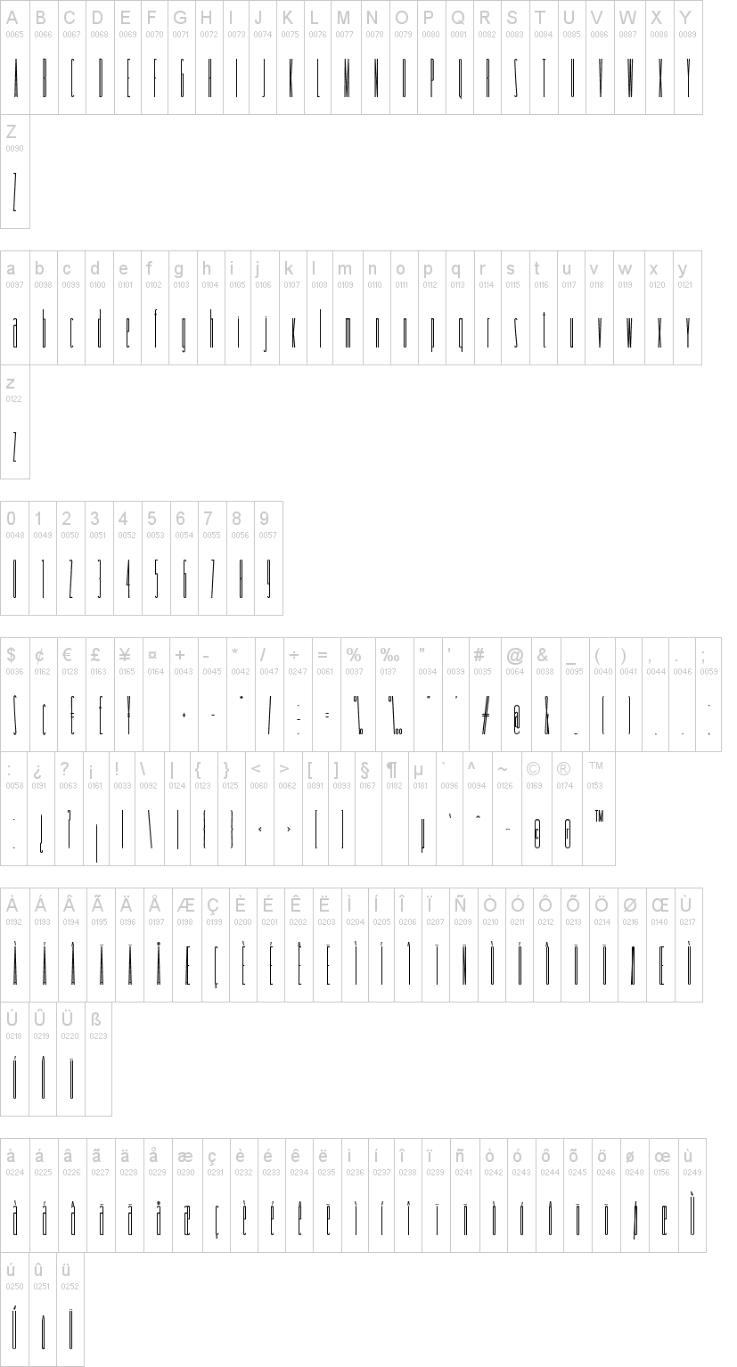Tallest字符映射图
