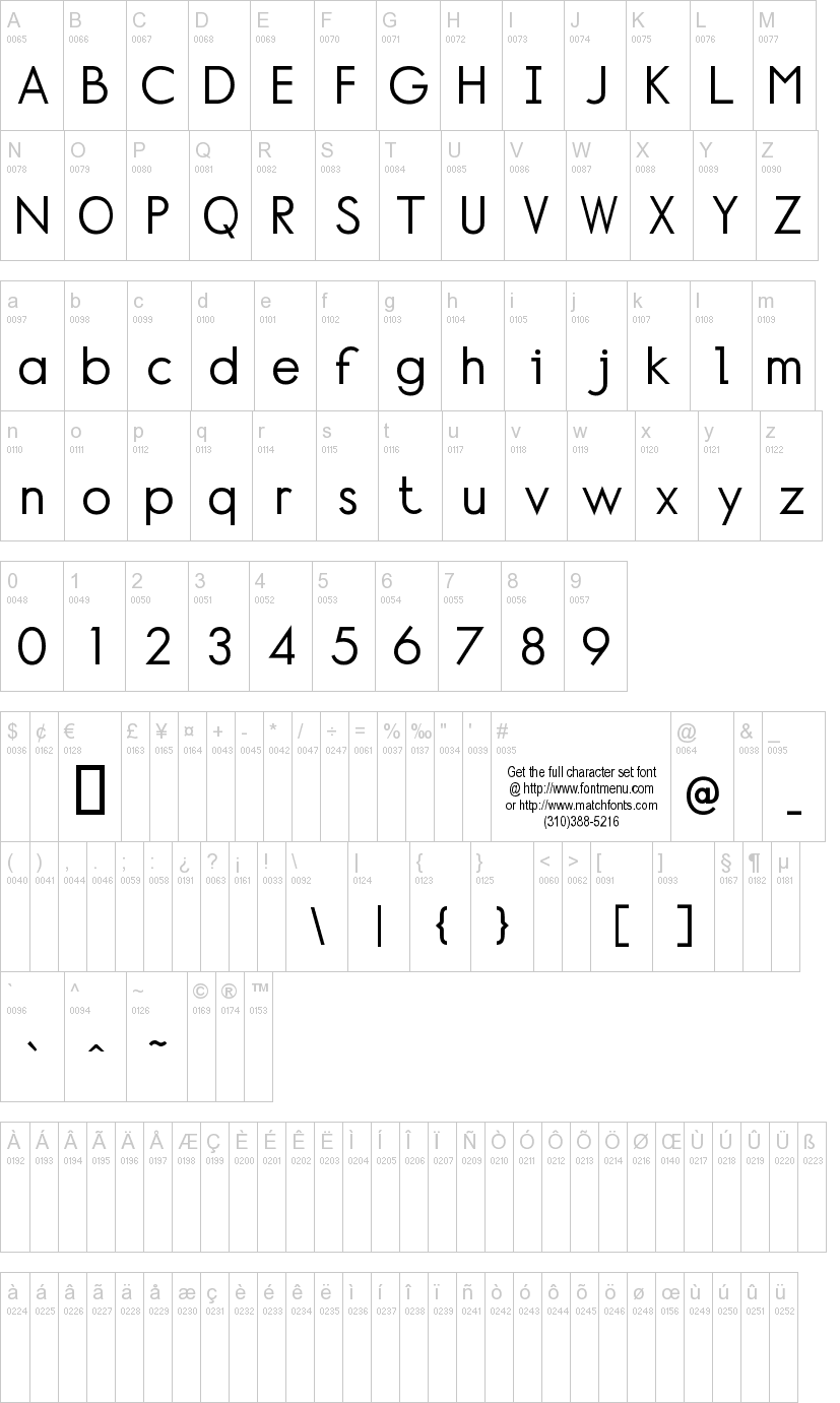 Normafixed字符映射图