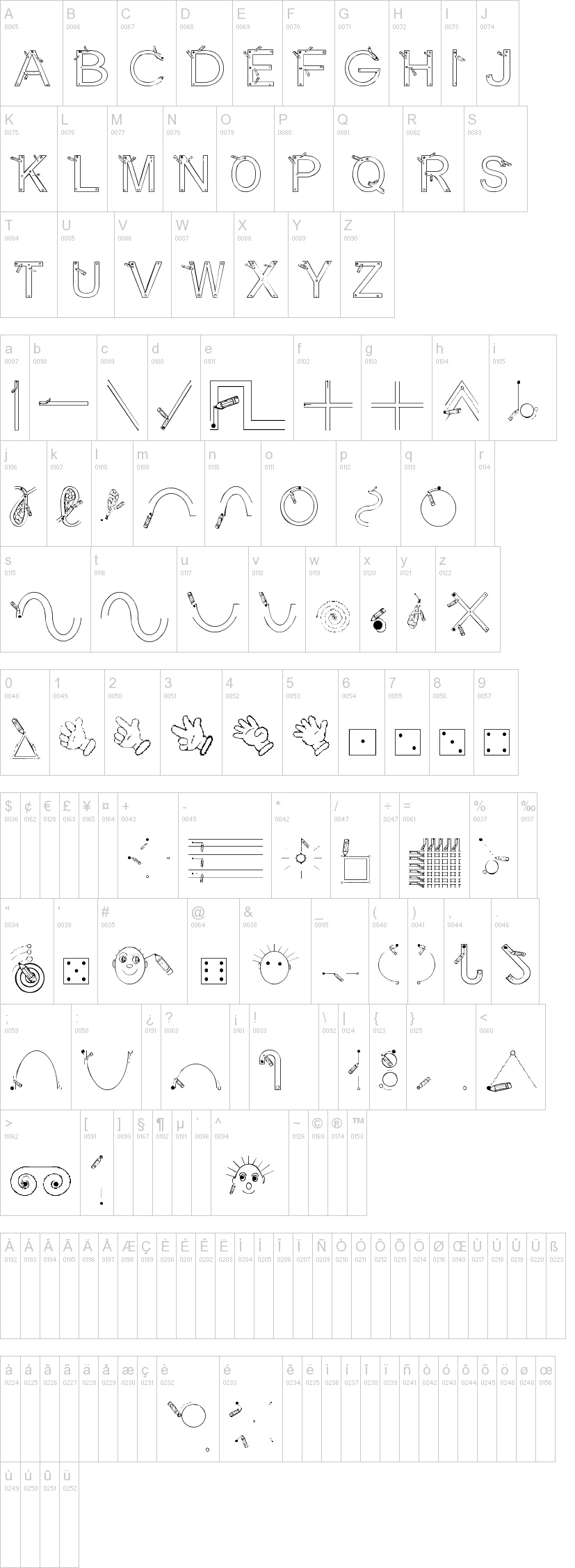 Maternellecolor Graphisme字符映射图