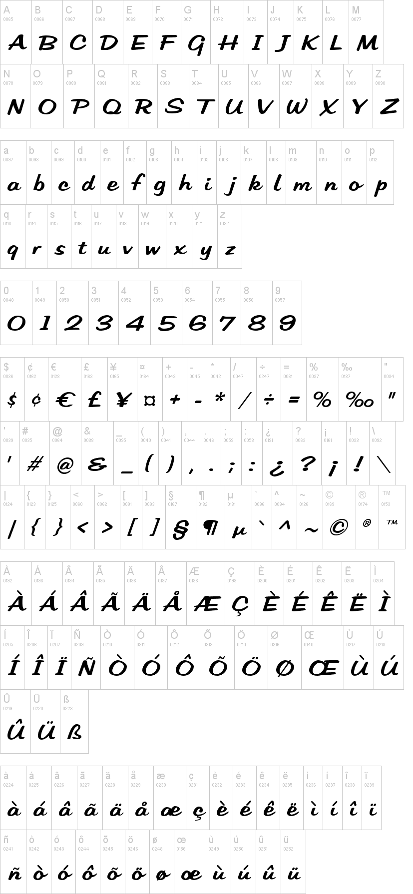 HFF Low Sun字符映射图
