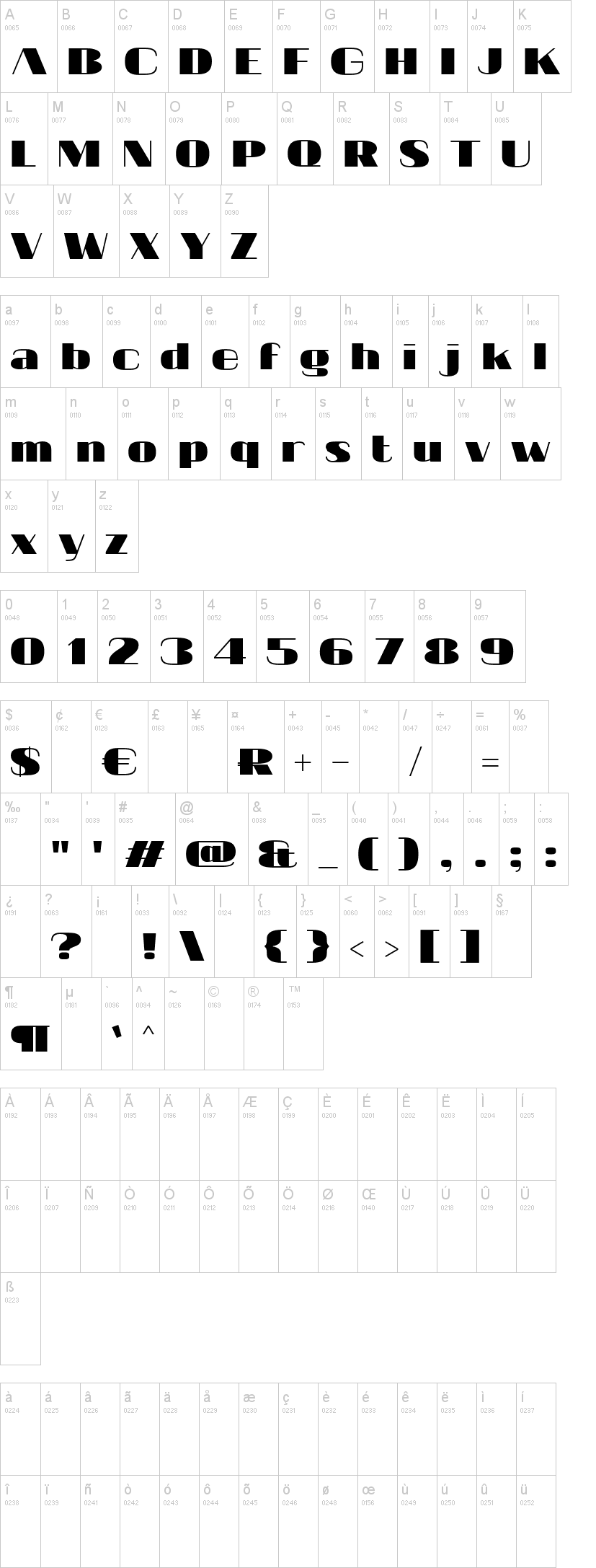 20 db字符映射图
